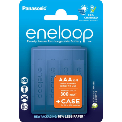 Nabíjecí aku NiMh 4xAAA 800mAh eneloop Ready To Use + Case