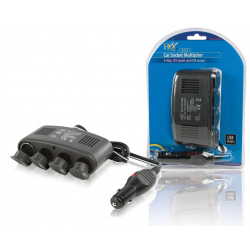 Nabíjecí stanice do auta - HQ 4x 12V a USB 5V/1A