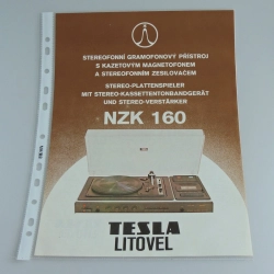 Leták z TESLA Litovel - stereofonní gramofonový přístroj NZK160