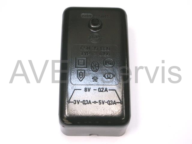 Zvonkové trafo Jesan 0156 3/5/8V 0,2/0,3A - NOS