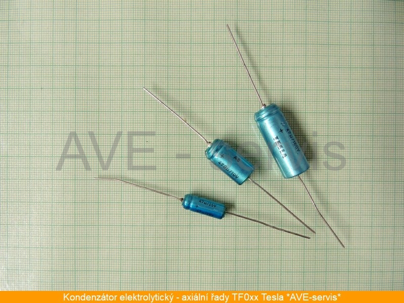 TF011 kondenzátor elektrolyt.axiál Tesla 63V série