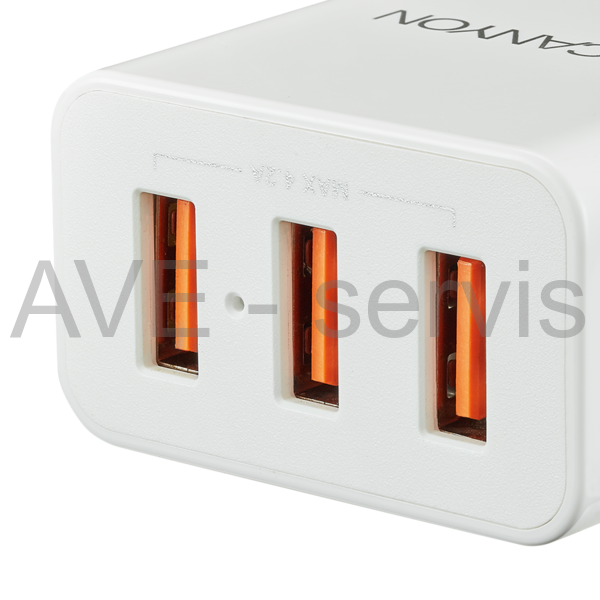 CANYON univerzální 3x USB nabíječka do sítě s ochranou proti přepětí CNE-CHA05W