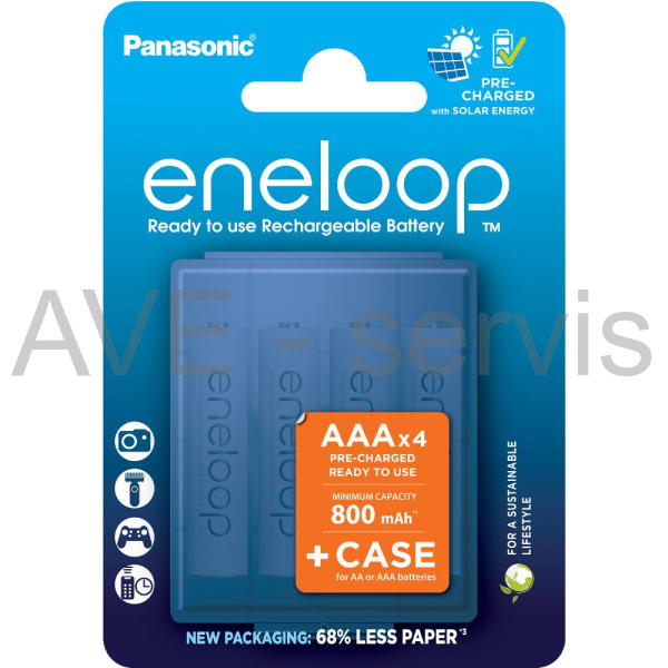 Nabíjecí aku NiMh 4xAA 2000mAh eneloop Ready To Use + case