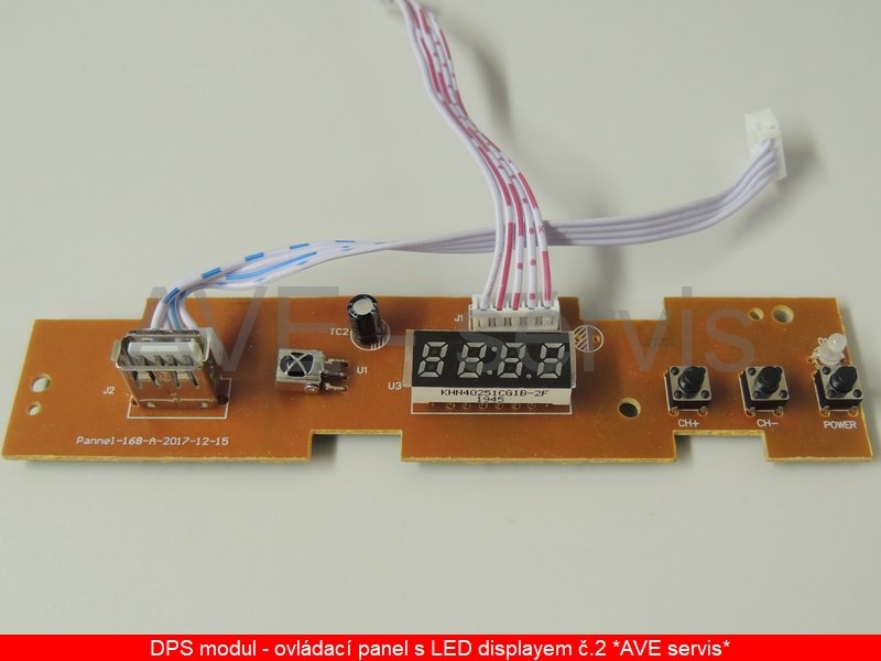 DPS osazená řídící panel s displayem a IR čidlem č.2
