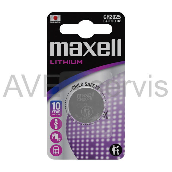 Baterie Lithiová mincová CR2025 Maxell 3V