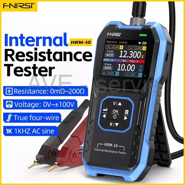 FNIRSI HRM-10 Měřič vnitřního odporu baterie, 0-100 V, 200Ohm