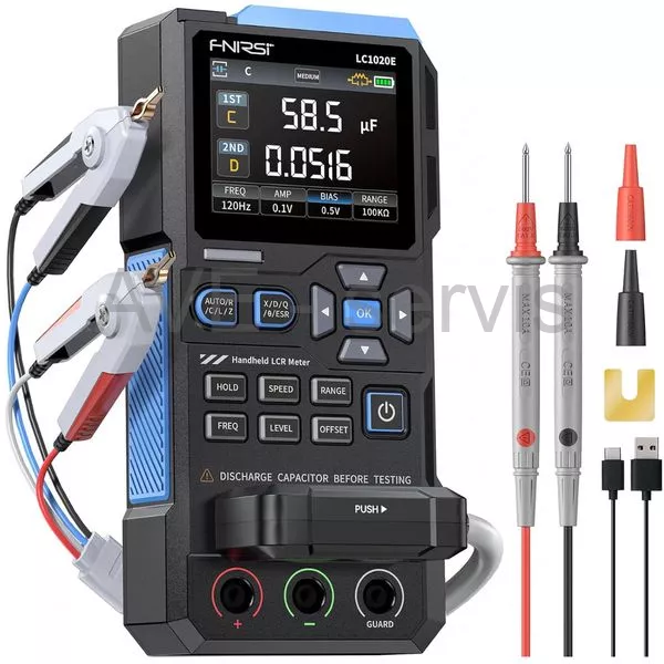 FNIRSI LC1020E přenosný digitální tester LCR, ESR a polovodičových součástek