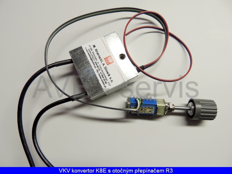 Konvertor VKV pásmo CCIR do OIRT typ K8E s otočným přepínačem R3