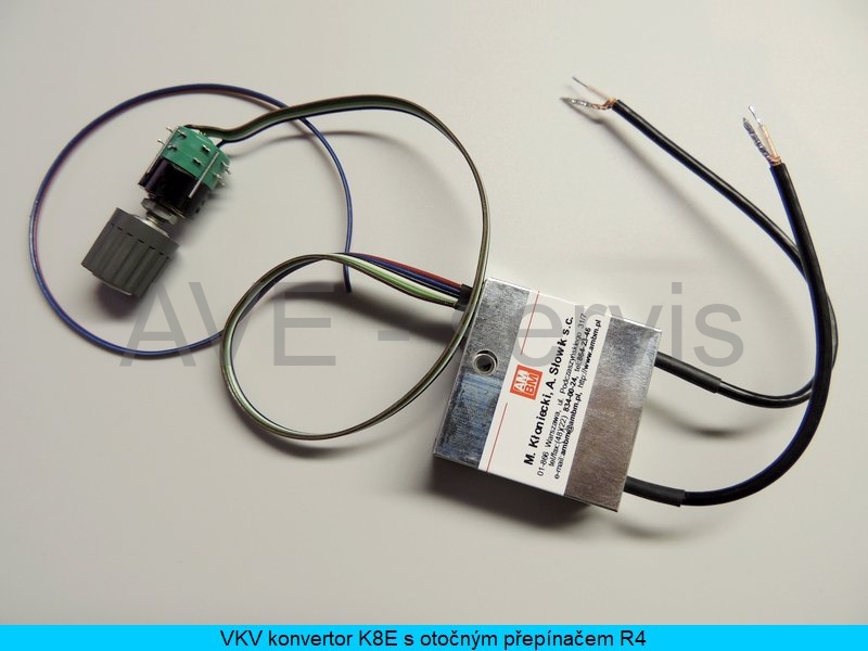 Konvertor VKV pásmo CCIR do OIRT typ K8E s otočným přepínačem R4