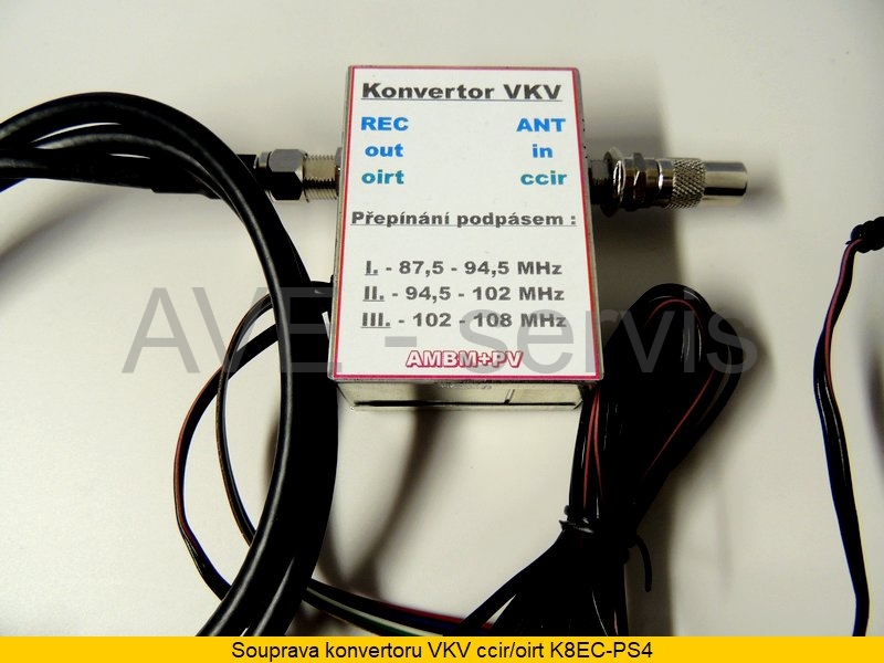 Konvertor VKV pásma CCIR do OIRT model K8EC-PS4