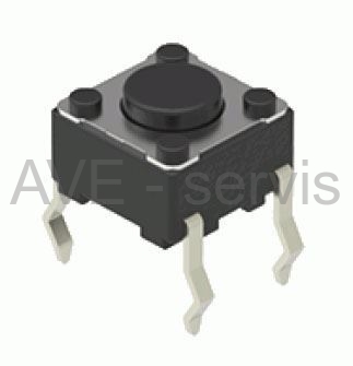 Mikrospínač 6x6 mm výšky 4,3mm 4pin klasik
