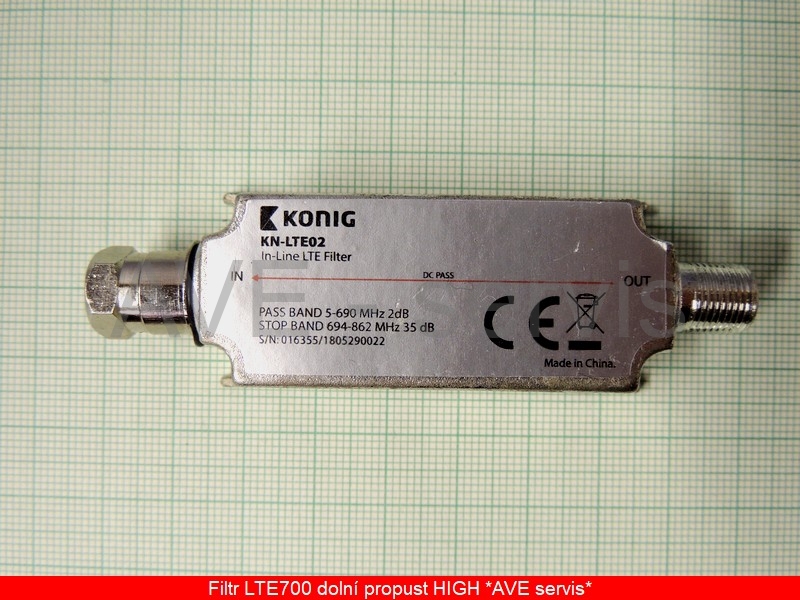 Filtr LTE 5G (4G, GSM) LTE02