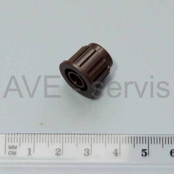 Knoflík přístrojový plast na 6mm - hnědý