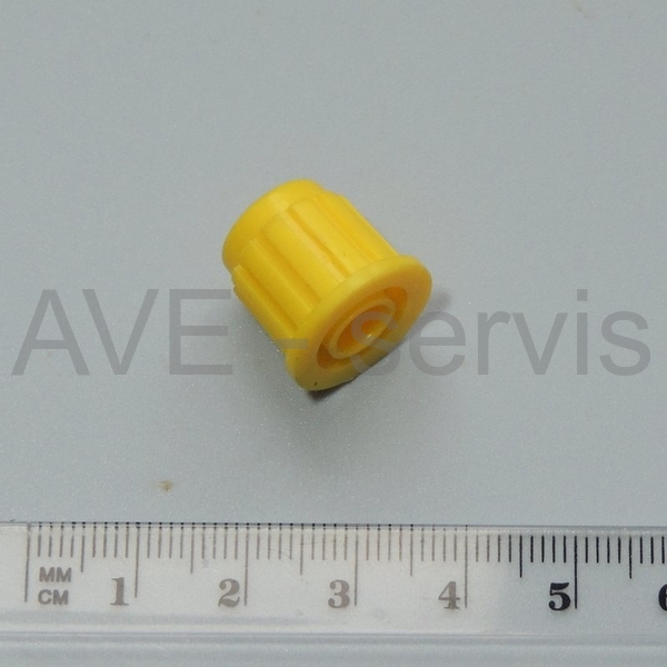 Knoflík přístrojový plast na 6mm - žlutý
