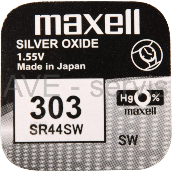 Baterie hodinková 303/SR44SW/V303 maxell Silver Oxid 1,55V 