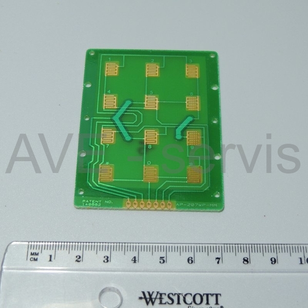 Deska PCB klávesnice 3x4 kontakty Au, velikost 56x76mm
