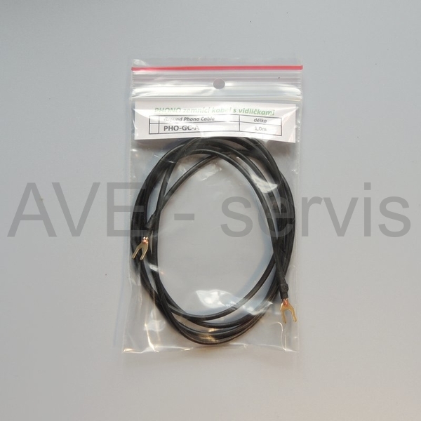 PHONO zemnící kabel s vidličkami 1,0m - Ground Phono Cable