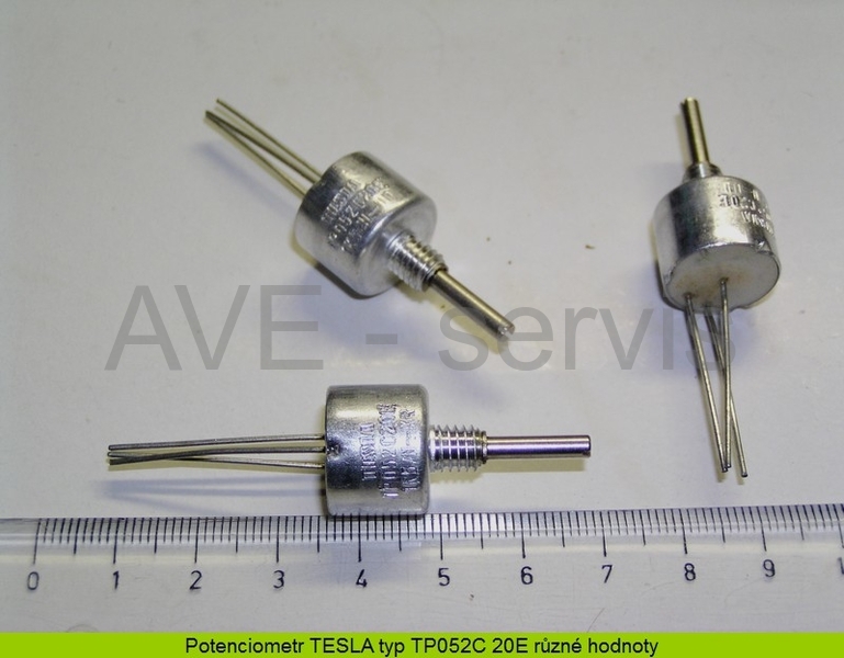 Potenciometr otočný TP052C 20E série TESLA