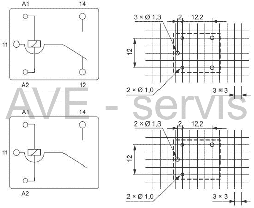 Relé RAS-1215 12V DC 1-přepínací 15A/24V a 10A/250V
