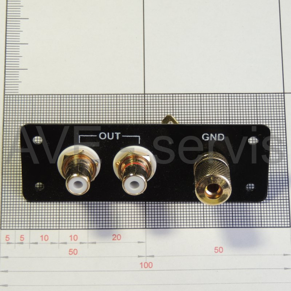 RCA panel pro gramo, 2xGold CINCH, GND (ground)