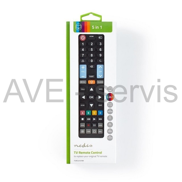 Náhradní dálkový ovladač pro TV 5in1